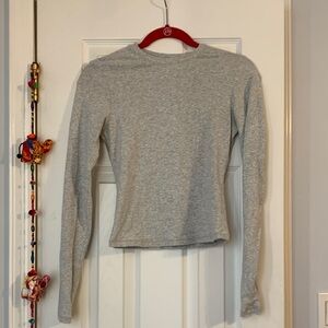 SKIMS Heather Gray Long Sleeve Top